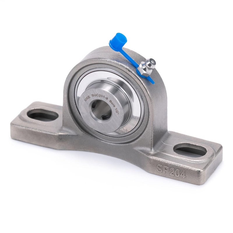 Xike 2 Pcs SUCP201-8 Bore 1/2" All Stainless Steel Pillow Block Square Flange Mounted Ball Bearings, Solid Base and Self Aligning. - Image 4
